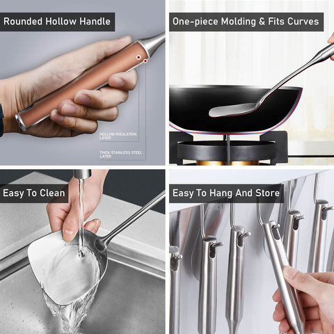 Standcn utensil stirring stir‑fry in wok delivering high‑heat performance