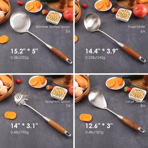 Standcn stainless steel utensil heads detail showing brushed finish and durable construction