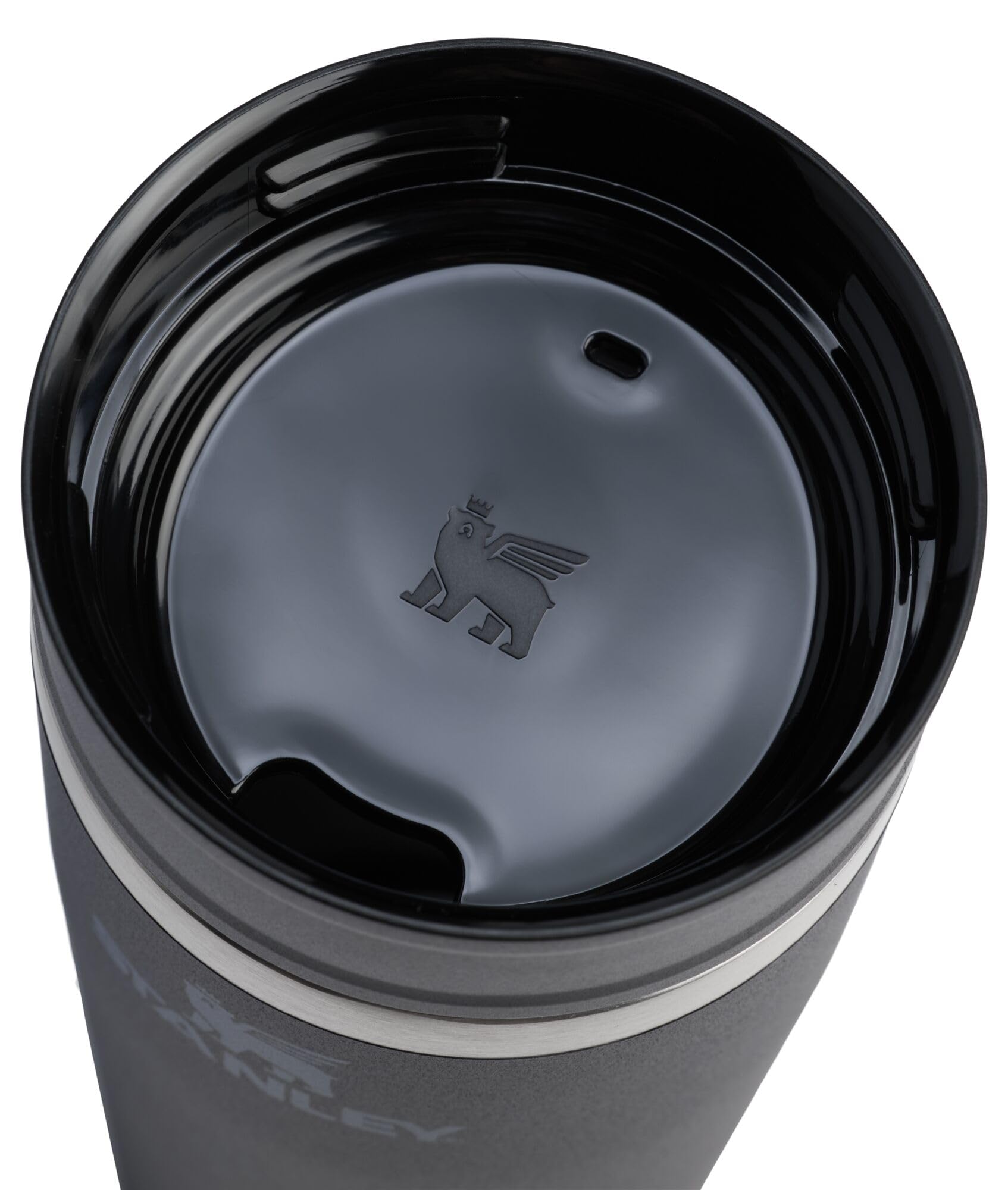 STANLEY two-part drink-through lid close-up demonstrating adjustable sip control