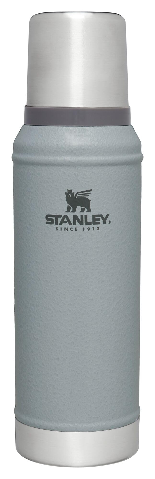 Stanley front view showing 1.0 qt bottle and durable silhouette for reliable carrying