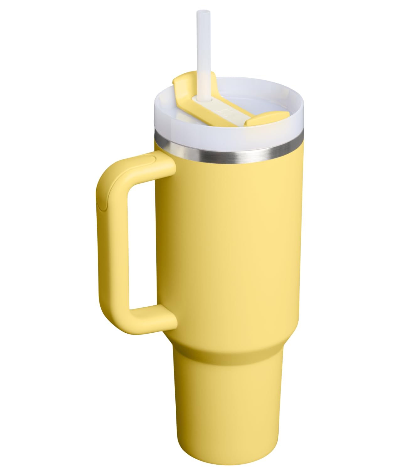 STANLEY FlowState lid open at straw position for splash-resistant sipping