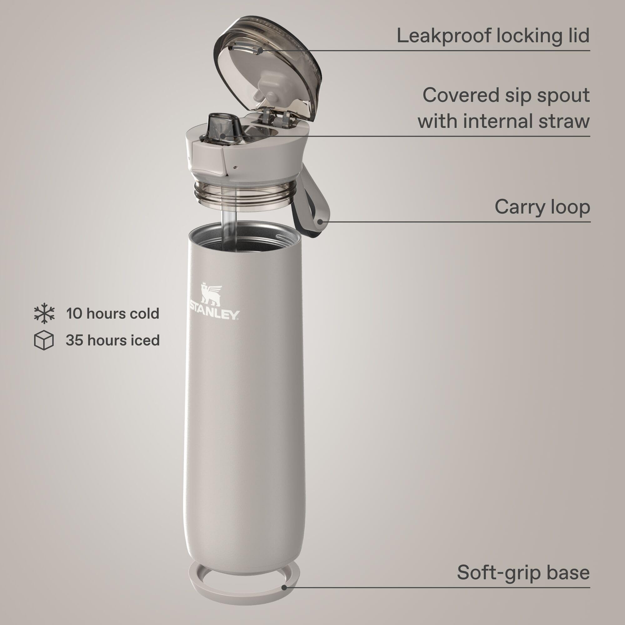 STANLEY Flowstate open spout action shot showing quick-flip ease