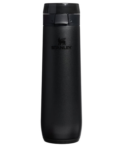 STANLEY front view showing sleek black bottle and branding for easy identification