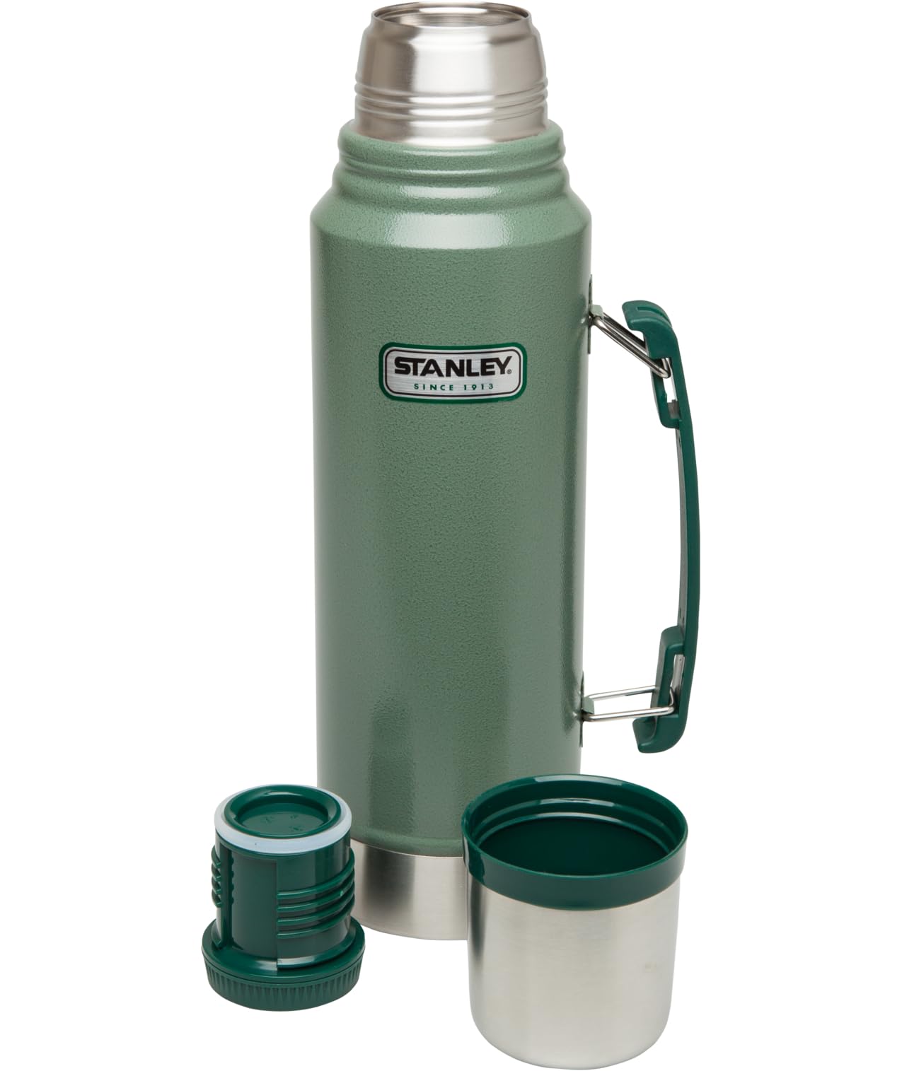 Stanley collapsible handle and collar detail for comfortable carrying and transport