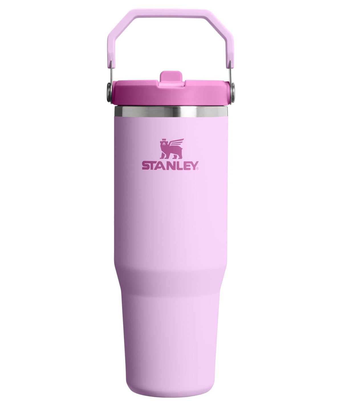 STANLEY IceFlow 2.0 front view showing soft orchid color and capacity benefit