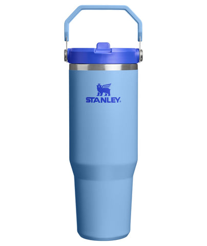 STANLEY IceFlow front view showing Blue Sky finish and 30 oz capacity for durable hydration