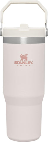 STANLEY IceFlow front view showing rose quartz finish and secure lid, durable and stylish