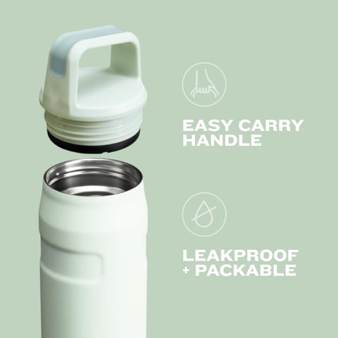 STANLEY bottle pouring cold water into a glass for quick hydration