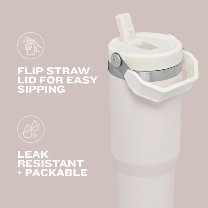 STANLEY IceFlow stainless steel close-up showing 18/8 construction and rugged finish