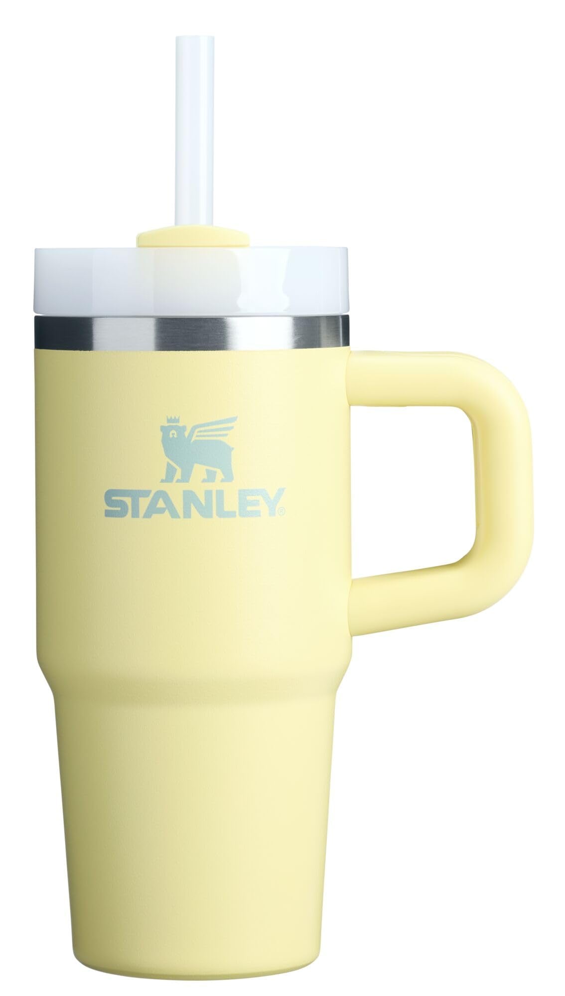 STANLEY Quencher H2.0 front view in Pomelo showing compact travel-ready design