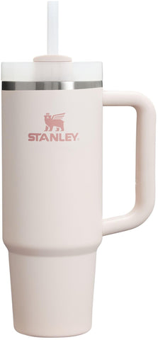STANLEY Quencher 30 oz front view in Rose Quartz showing cup-holder friendly base and capacity benefit