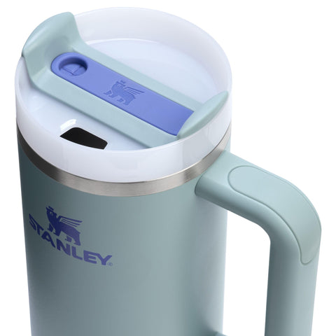 STANLEY FlowState lid close-up showing three-position design and drinking versatility