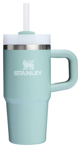 STANLEY Quencher 14 oz seafoam front view showing compact travel-ready design and color