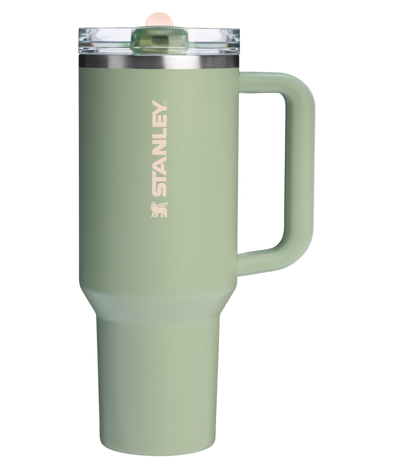 STANLEY Quencher front view showing lichen finish and 40 oz capacity for stylish hydration