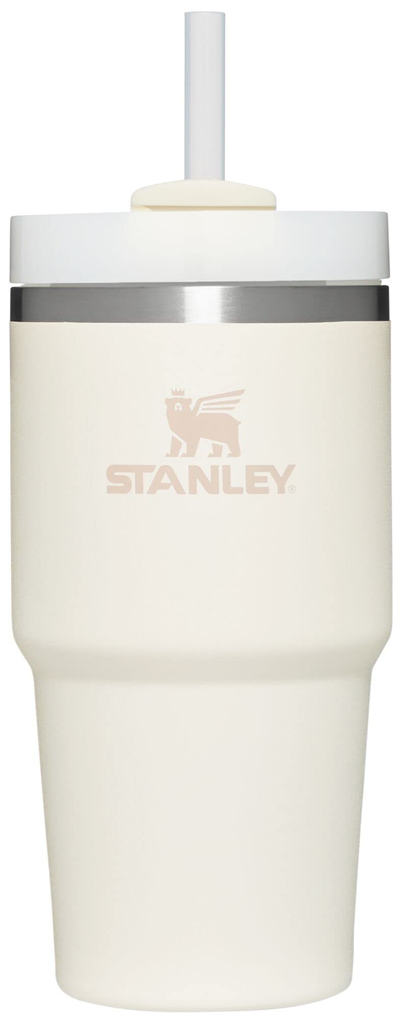 STANLEY Quencher H2.0 cream front view showing durable steel and capacity