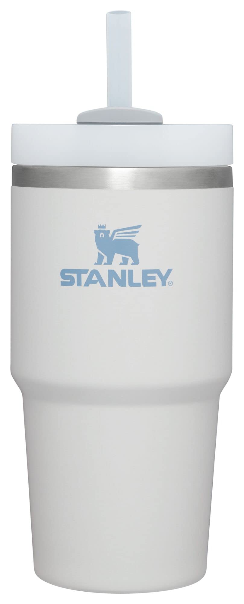 STANLEY front view of Quencher H2.0 showing Fog finish and compact benefit