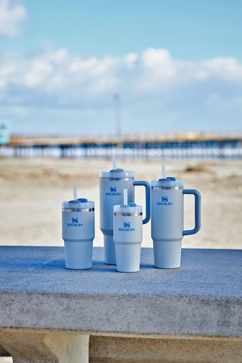 STANLEY tumbler seated in car cup holder showing travel-ready benefit