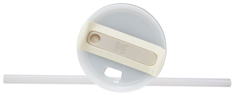 STANLEY reusable straw seated in lid close-up for easy splash-resistant sipping