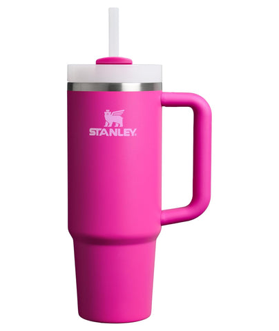 STANLEY Quencher H2.0 front view showing violet blossom finish and 30 oz capacity benefit
