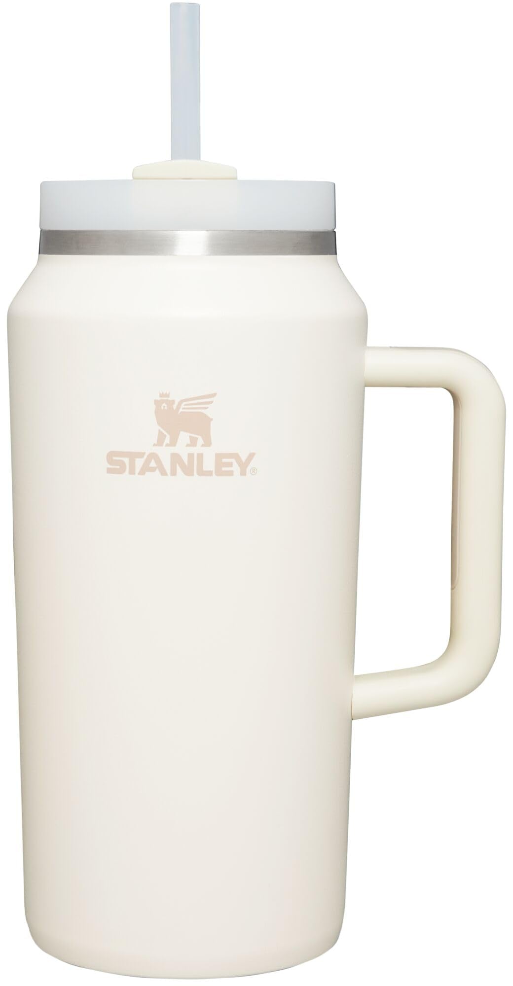 STANLEY Quencher front view showing cream finish and large capacity benefit