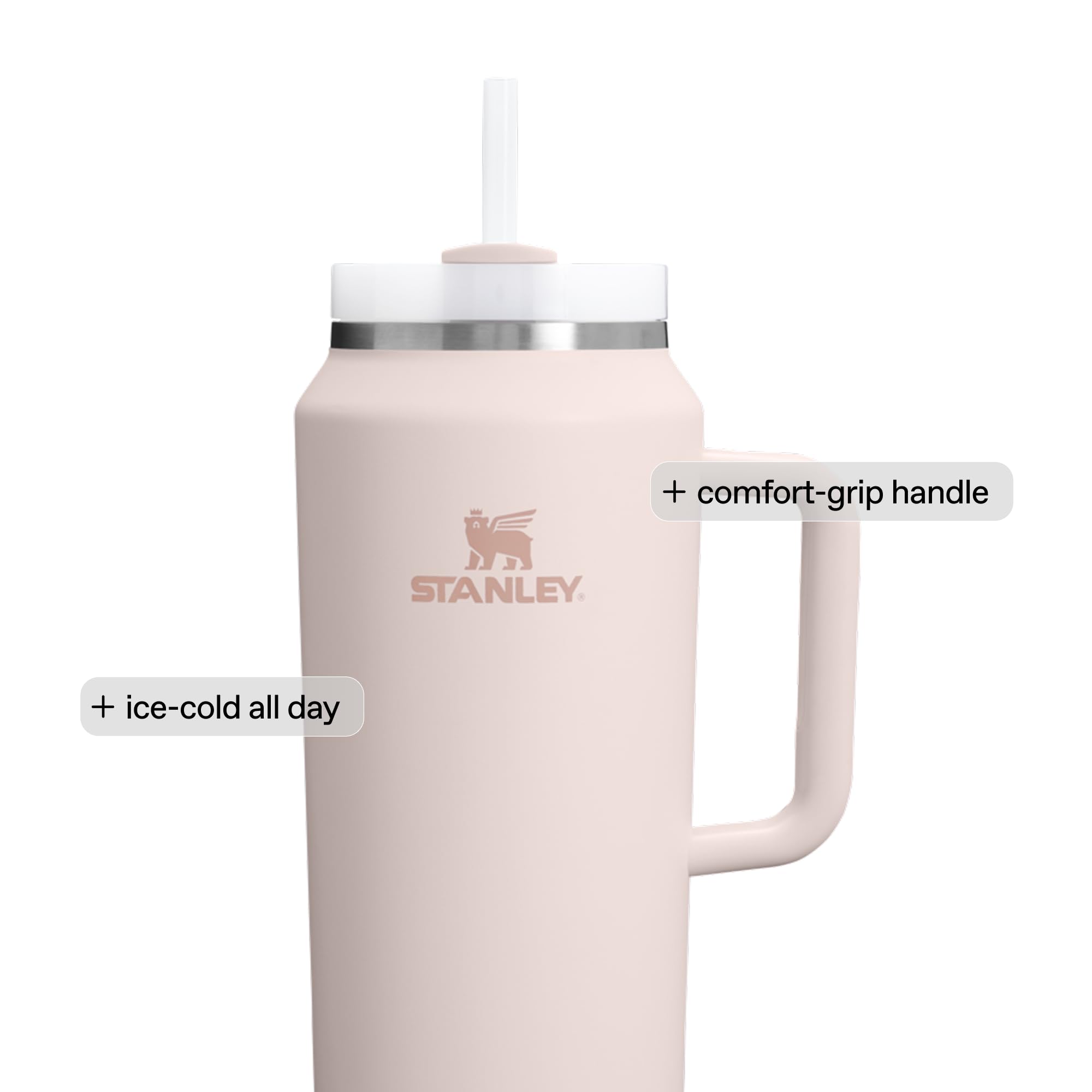 STANLEY Quencher interior with ice showing strong insulation and cold retention