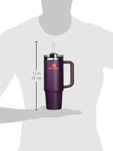 STANLEY Quencher lid rotated to straw position showing splash resistance