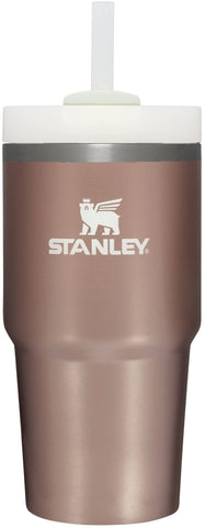 STANLEY Quencher H2.0 front view in Rose Quartz Glow showing sleek design and handle