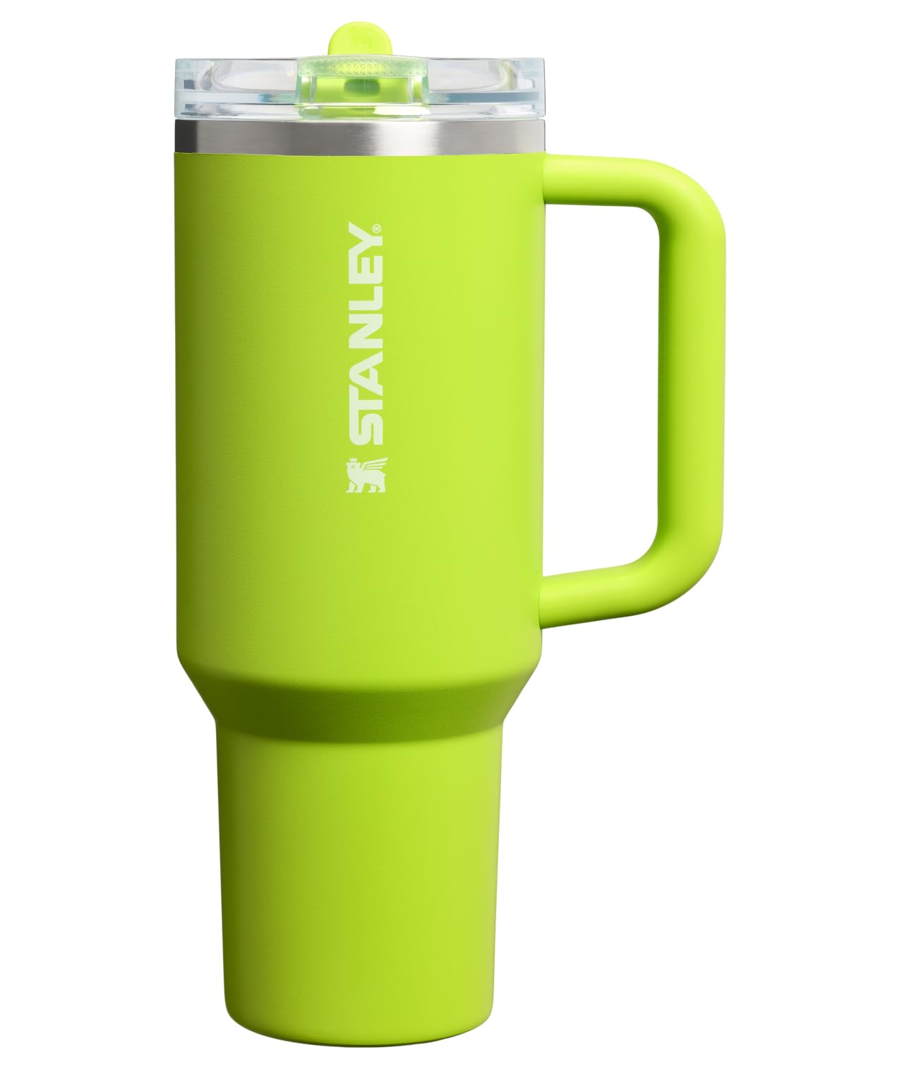 STANLEY Quencher front view showing chartreuse finish and handle, durable everyday use