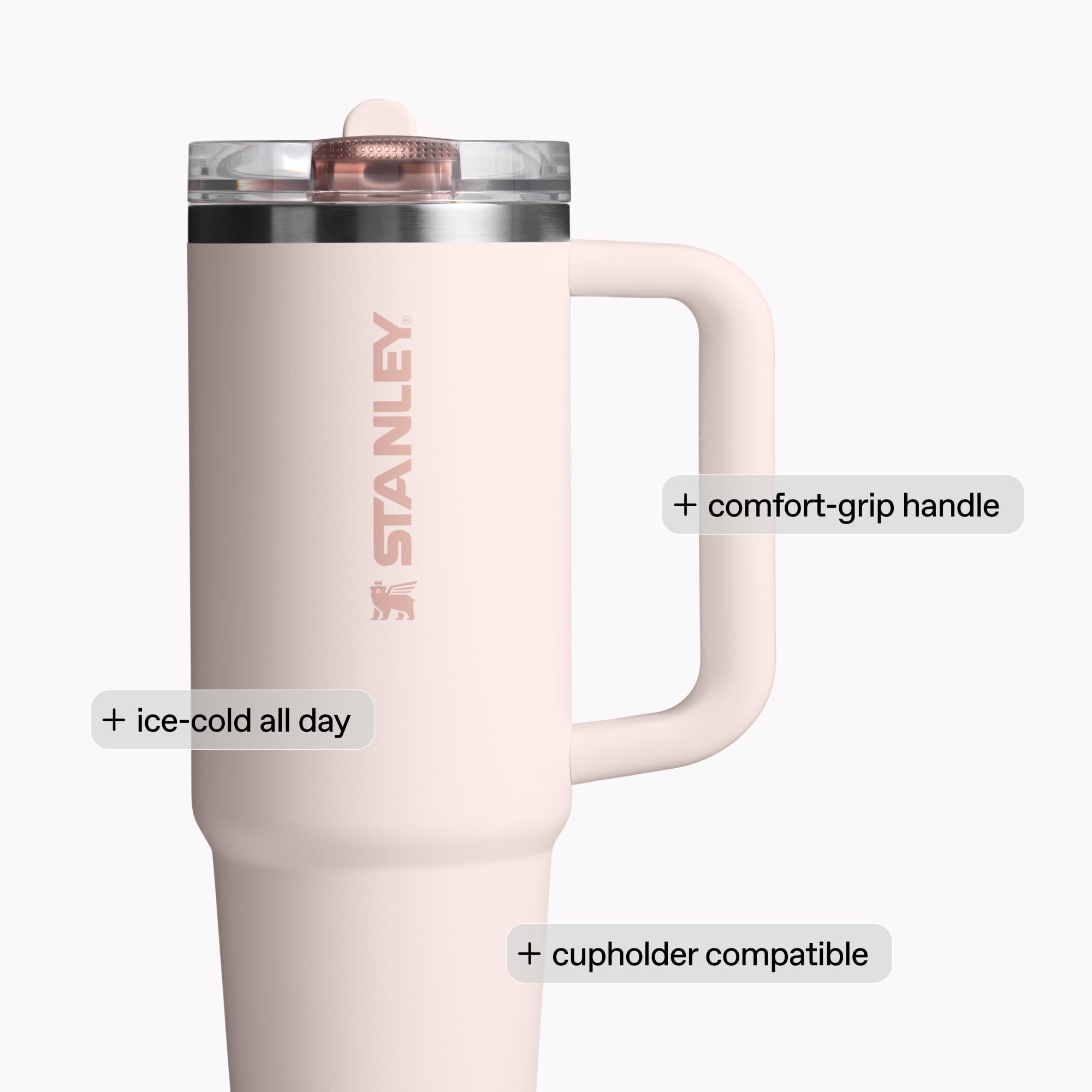 STANLEY stainless steel close-up displaying 18/8 recycled steel durability benefit
