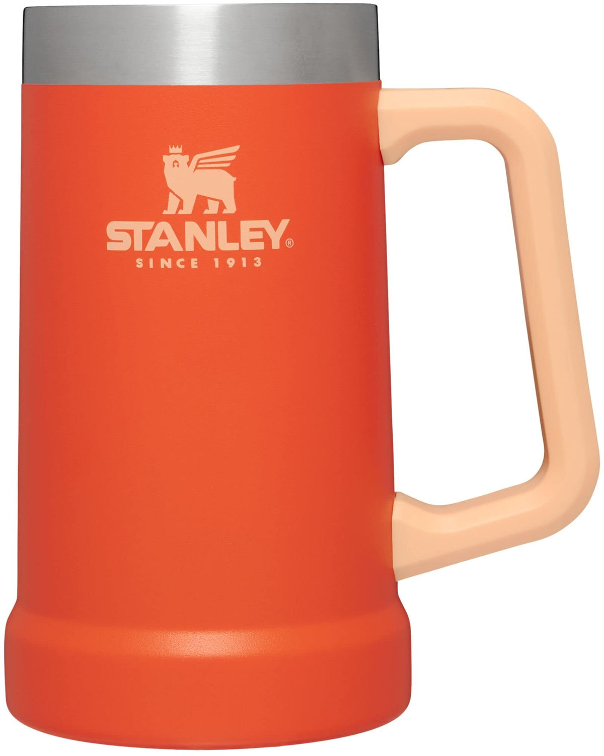 STANLEY stein front view showing durable steel and long-lasting cold retention