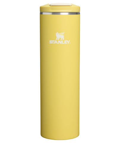 STANLEY Transit FlipTop Mug front view showing daffodil finish and durable design benefit
