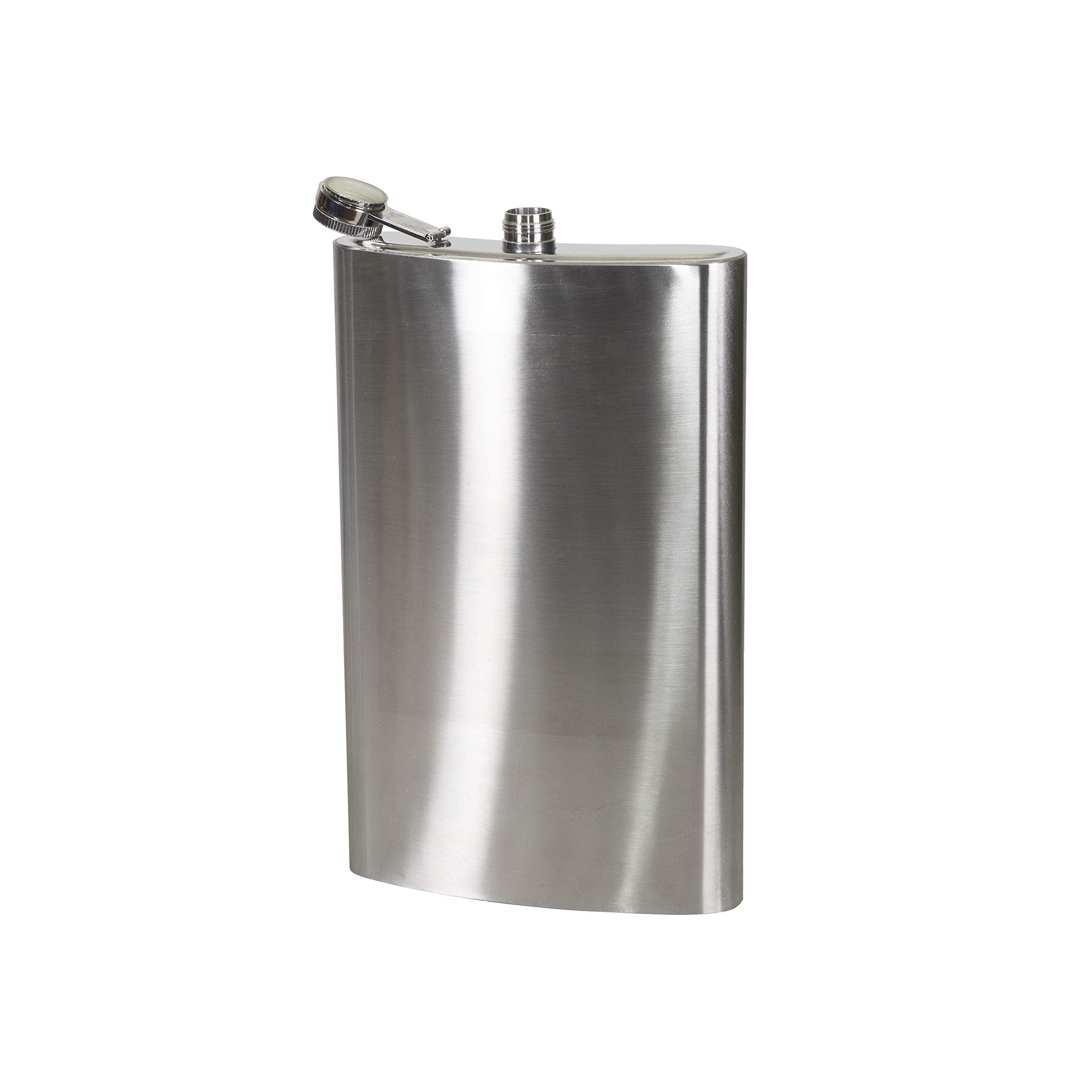 Stansport flask hinged screw-on cap closeup showing secure attachment benefit
