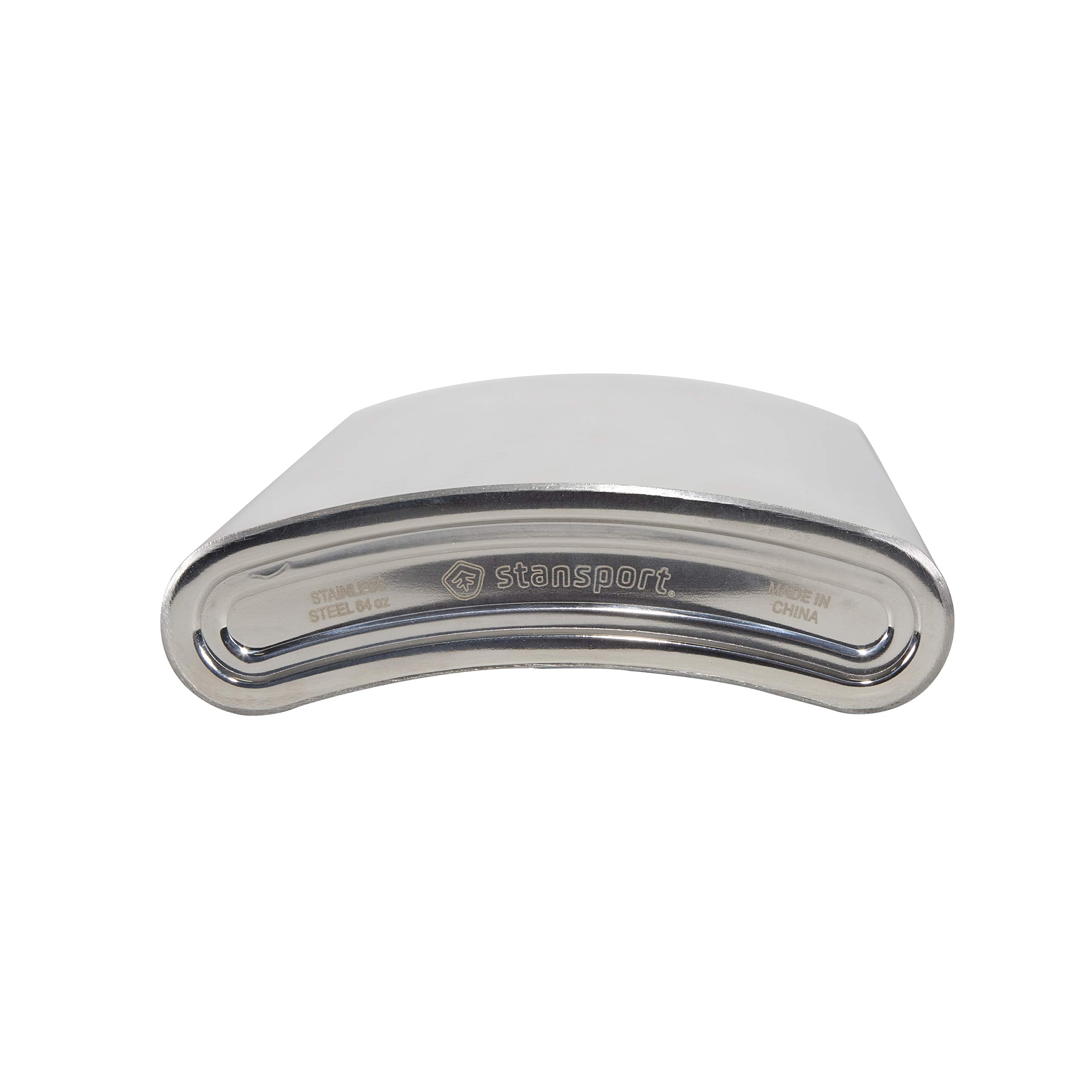 Stansport flask side next to ruler for scale illustrating its slim, high-capacity design