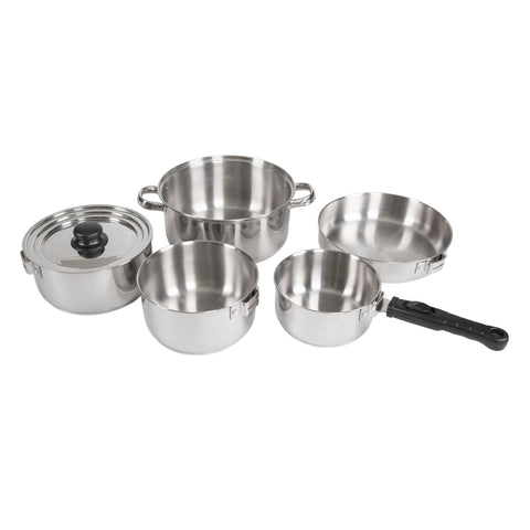 Stansport front packaging showing 7-piece cook set and benefits