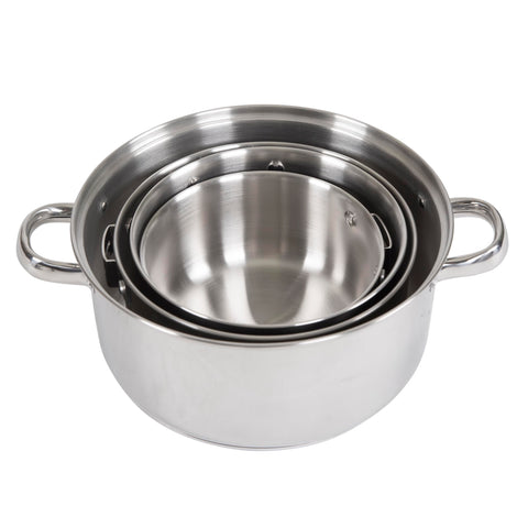 Stansport fully nested cook set compact for travel and storage