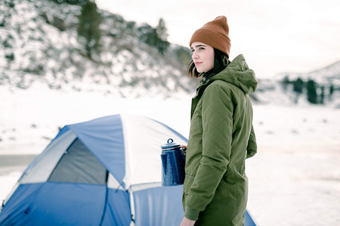 Stansport percolator on campfire with steam, outdoor brewing convenience and rugged design