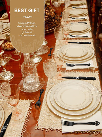 Stapava utensils next to a plate showing scale and comfortable weight for everyday use