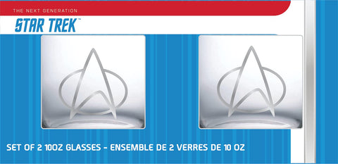 Star Trek glass insignia closeup highlighting engraved Starfleet emblem and clarity