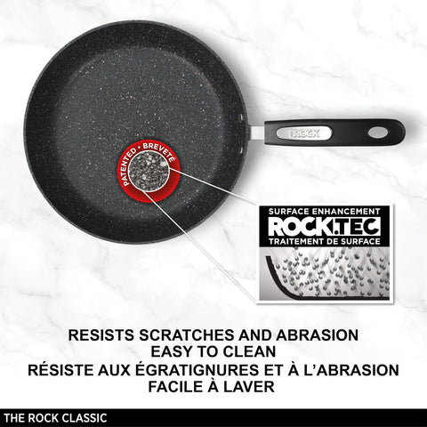 Starfrit 10-inch fry pan searing food to demonstrate even browning