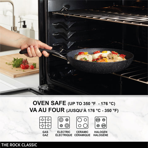 Starfrit underside of pan revealing thick forged aluminum base for even heat