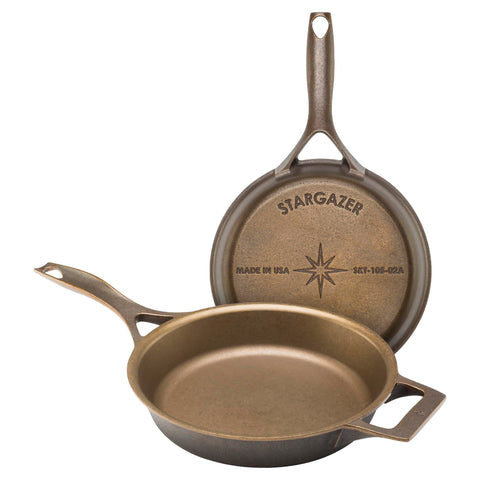 Stargazer front view of 10.5-inch skillet showing shape and finish for versatile cooking