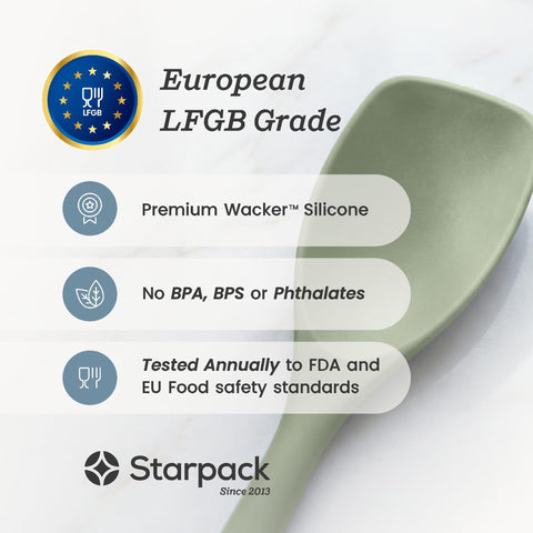 StarPack Home ladle pouring soup showing easy serving and heat resistance