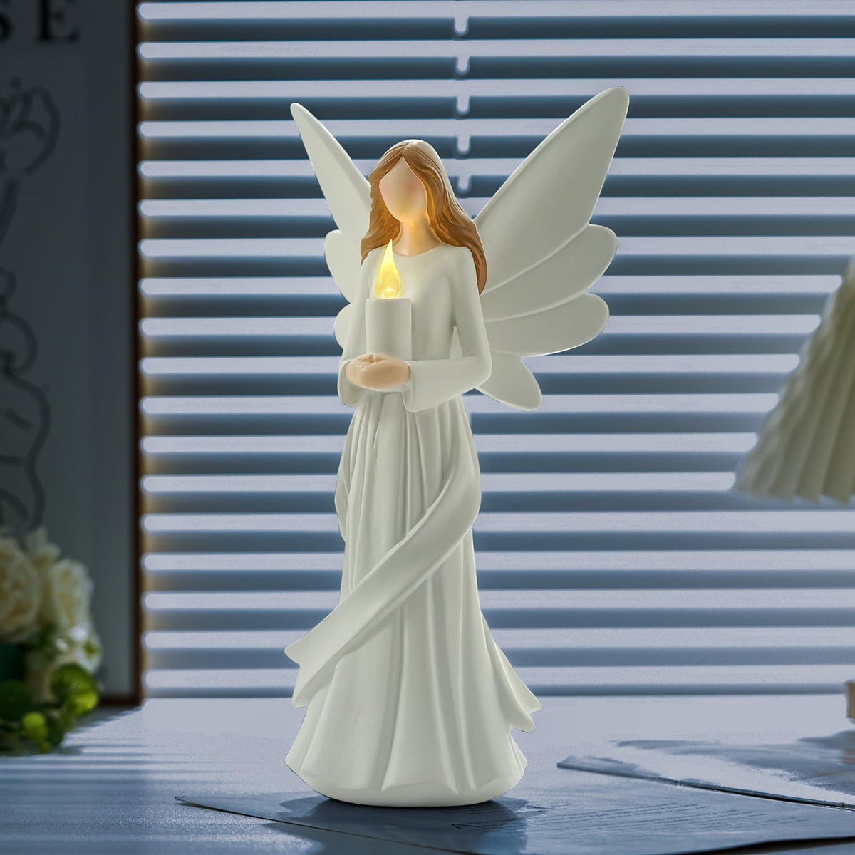 Starryfill angel figurine front view showing graceful posture and calming presence