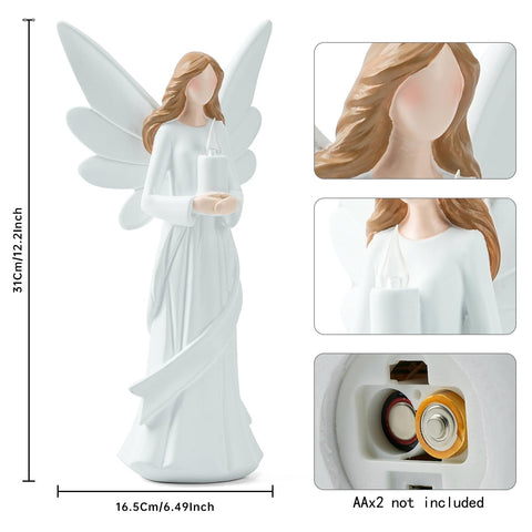 Starryfill angel LED candle lit at night providing warm ambient glow for relaxation