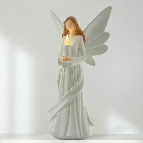 Starryfill angel beside water bottle showing 12.2-inch scale for accurate sizing