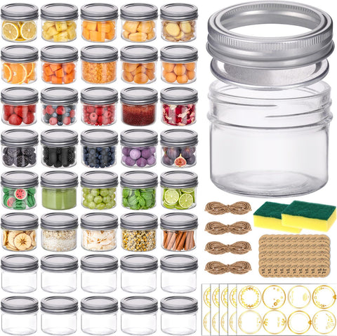 STARSIDE front view of 40-pack jars showing included lids and accessories for convenience