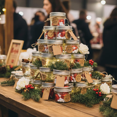STARSIDE mason jars arranged as party favors conveying gifting and decoration benefits