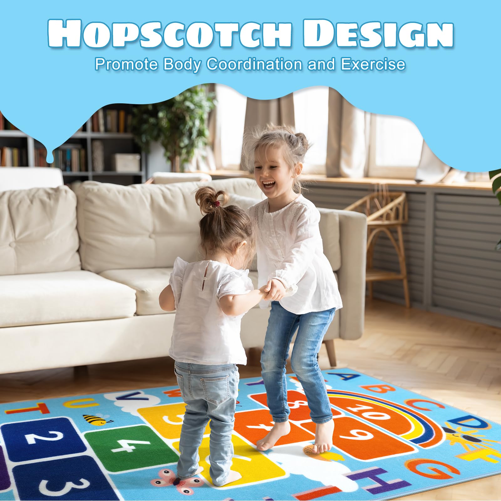 STARUIA rug placed in a bright playroom to inspire active learning