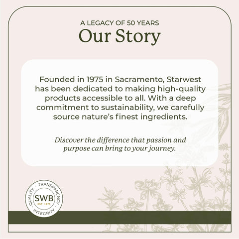Starwest Botanicals product label close-up showing botanical name and consistency