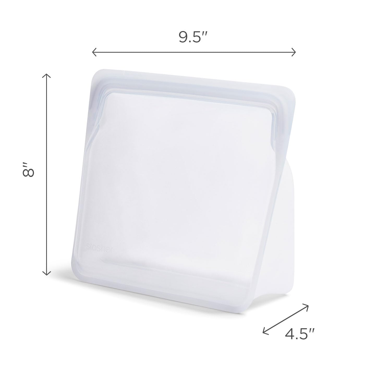 Stacked Stasher Aqua bags in freezer showing space-saving bulk storage advantage